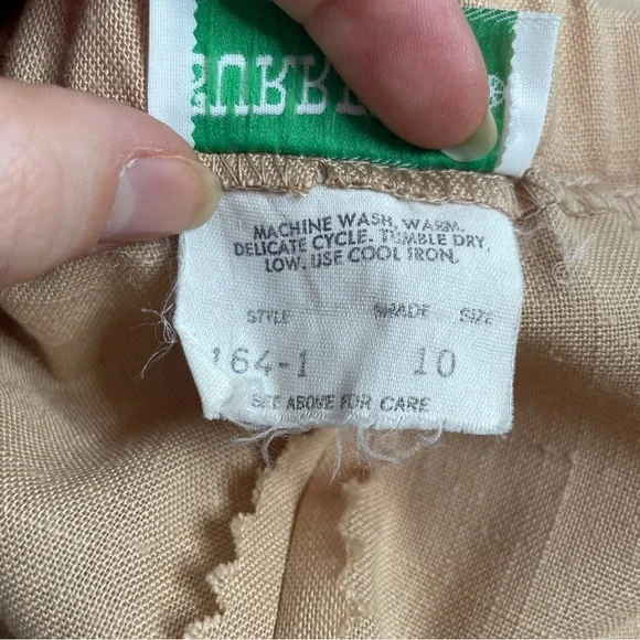 SURREY Vintage Beige Button Up A-line Midi Skirt - Picture 7 of 7